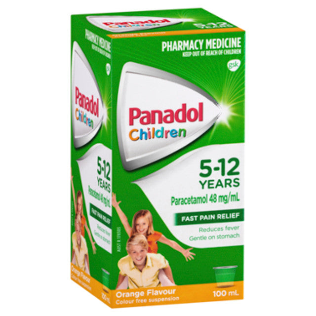 Panadol Paracetamol 48mg per ml 5-12 Years Orange Flavour 100ml (EXP: 30/06/2025)