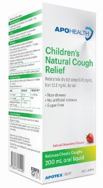 APOHealth Child Natural Cough Relief Bottle 200mL (EXP: 30/08/2024) - RPP ONLINE