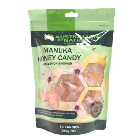 Australian By Nature Manuka Honey Candy Lemon & Ginger 60 Candies 190g - RPP ONLINE