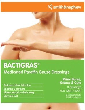 Bactigras Medicated Paraffin Gauze Dressings 10cm X 10cm 3 Pack - RPP ONLINE