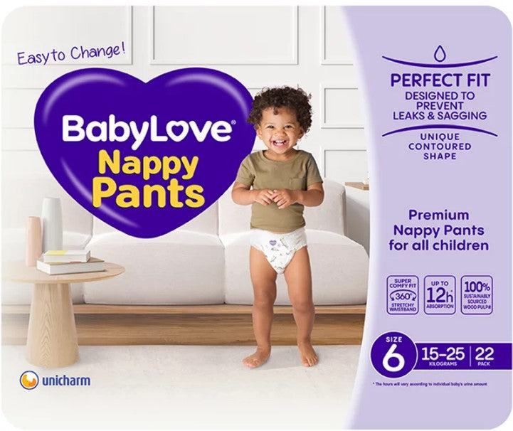 BabyLove Nappy Pants Junior Size 6, 15-25kg 22pk