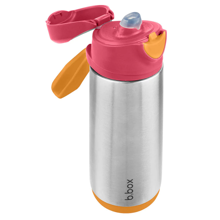 B.Box Insulated Sport Spout Bottle Strawberry Shake