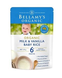 Bellamy's Organic Milk and Vanilla Baby Rice 6+ Months 125g - RPP ONLINE