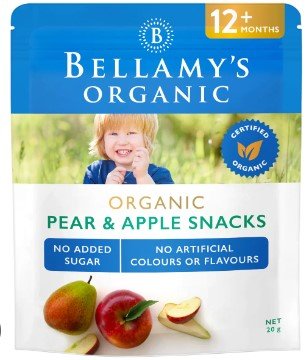 Bellamy's Organic Pear & Apple Snacks 12+ Months 20g - RPP ONLINE