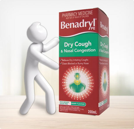 Benadryl PE Dry Cough and Nasal Congestion 200mL - RPP ONLINE