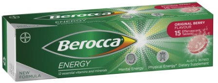 Berocca Energy Berry Flavour Tallets Effervescent 15 Pack