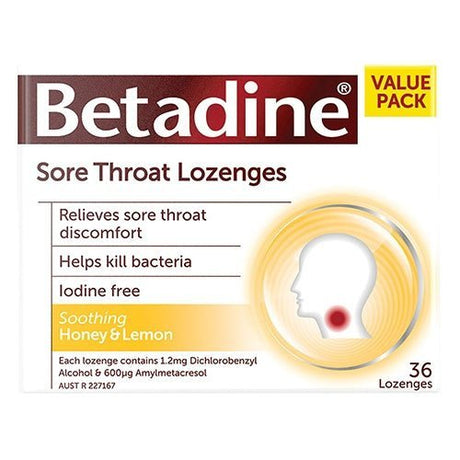 Betadine Sore Throat Lozenges 36 Lozenges - RPP ONLINE