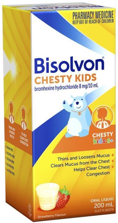 Bisolvon Chesty Kids 6+ Oral Liquid Strawberry 200mL - RPP ONLINE