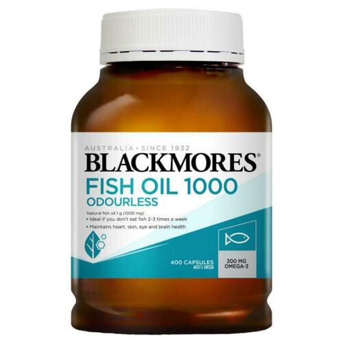 Blackmores น้ำมันปลาไม่มีกลิ่น 1,000 มก. 400 แคปซูล