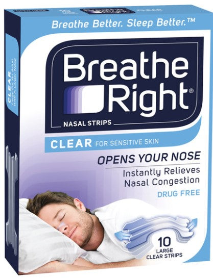 Breathe Right Clear Nasal Strips 10 Pack