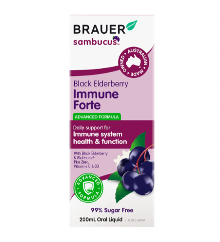 Brauer Sambucus Black Elderberry Immune Forte for Adults 200ml