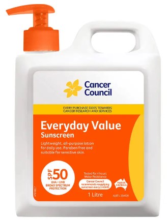 Cancer Council Every Day Value Sunscreen SPF 50 1L