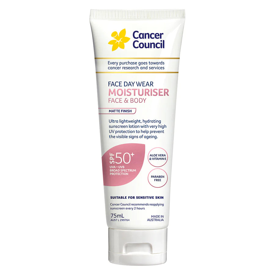 Cancer Council Face Day Wear Moisturiser Invisible SPF50+ 75ml