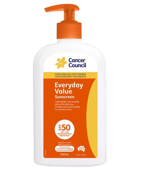 Cancer Council Every Day Value Sunscreen SPF 50 500ml - RPP ONLINE