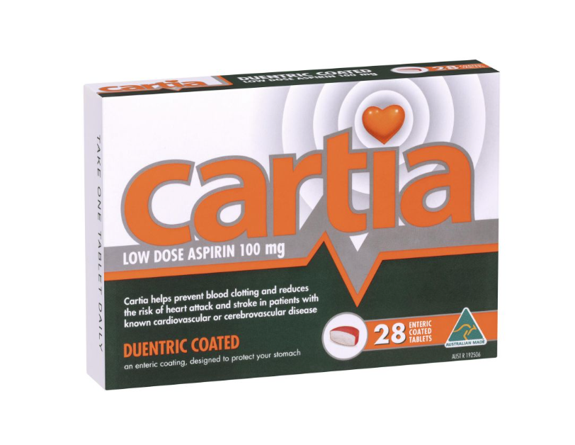 Cartia liều thấp aspirin 100mg 28 viên (EXP: 30/06/2025)