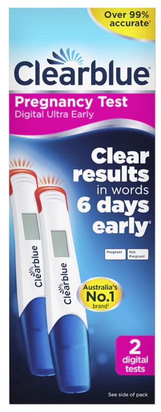 การทดสอบการตั้งครรภ์ Clearblue Digital Ultra Early - 2 การทดสอบดิจิตอล