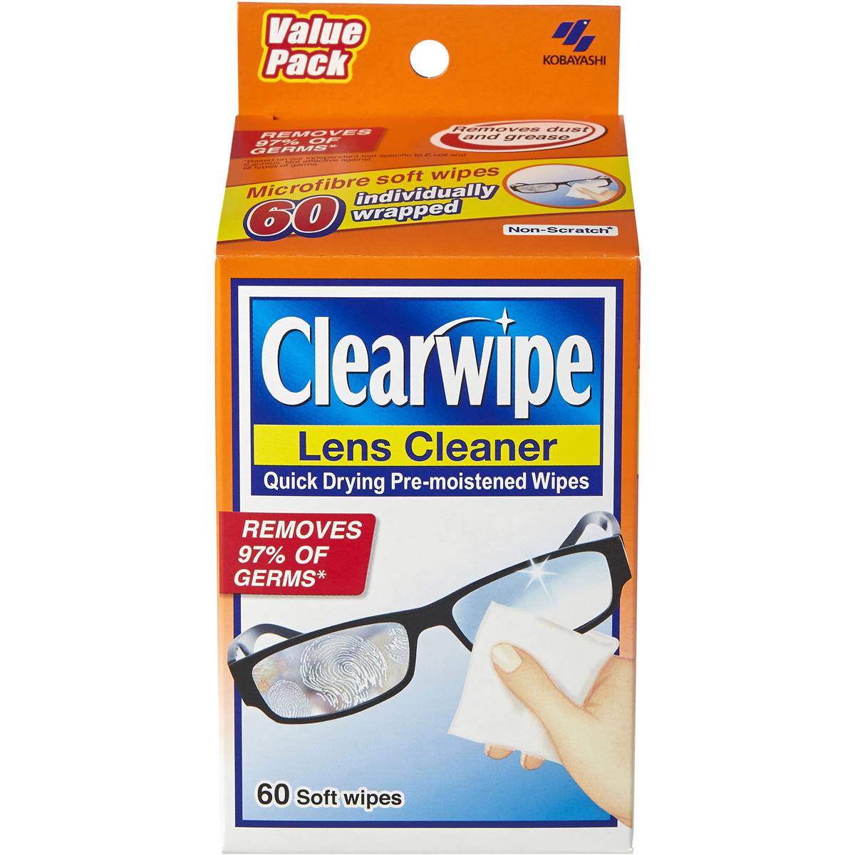 Clearwipe Lens Cleaner 60 Soft Wipes