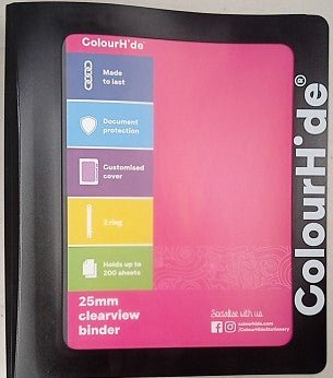 ColourHide A4 25mm Ring Binder Black 12 Pieces - RPP ONLINE