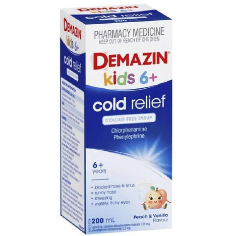 Demazin Cold Relief Colour Free Syrup 200mL - RPP ONLINE