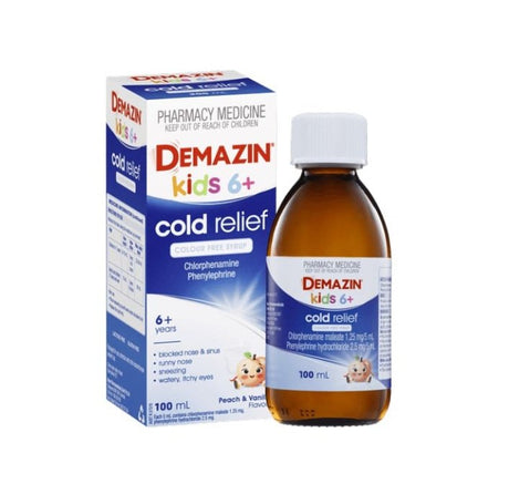 Demazin Kids 6+ Cold Relief Colour Free Syrup 100mL - RPP ONLINE