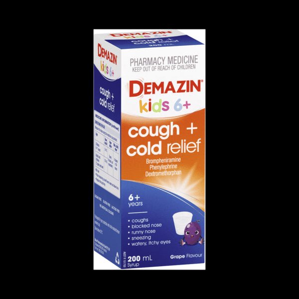 Demazin Kids 6+ Cough + Cold Relief Oral Liquid 200mL - RPP ONLINE