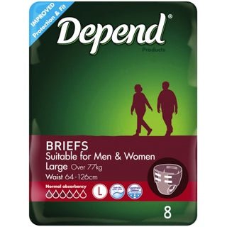 Depend Fitted Briefs for Men & Women 7 Drops Large 8 Pack - RPP ONLINE