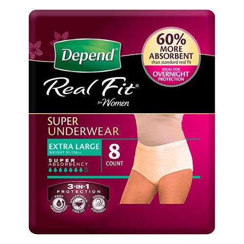 Depend Real Fit Super Underwear For Women 8 Drops Extra Large 8 Pack - RPP ONLINE