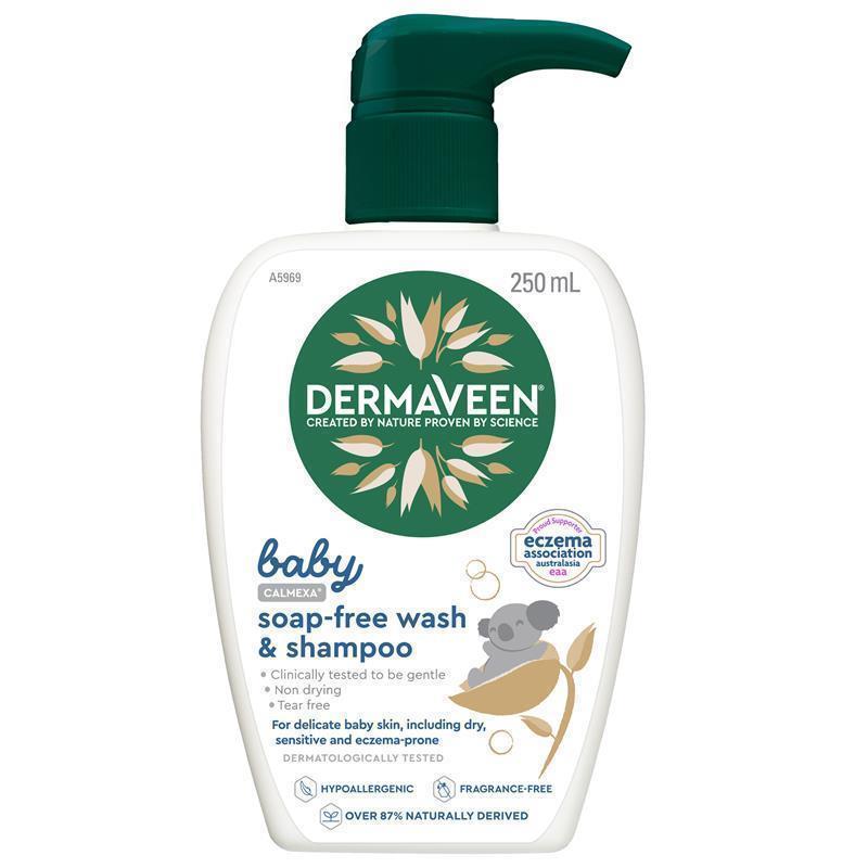 DermaVeen Calmexa Baby Soap Free Wash & Shampoo 250mL