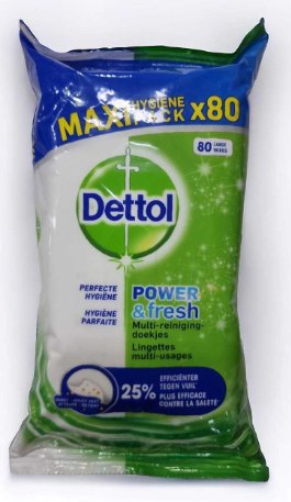 Dettol Fresh Antibacterial Large Wipes 80PK - RPP ONLINE