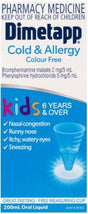 Dimetapp Cold And Allergy Colour Free 6 Years+ 200mL - RPP ONLINE