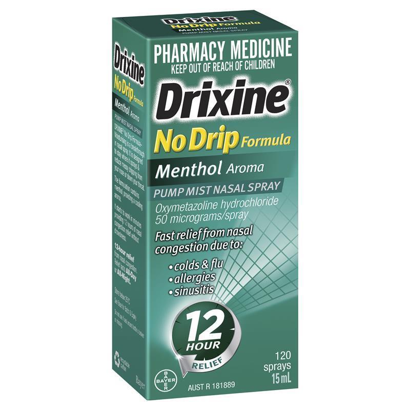 Drixine Menthol No Drip Nasal Spray 15ml