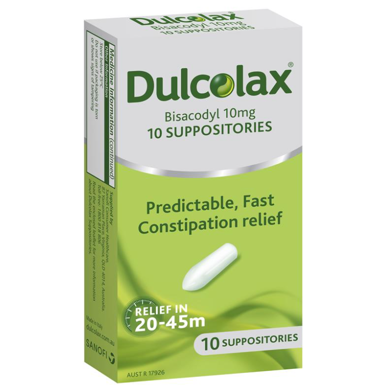 Dulcolax Laxative Suppositories 10mg 10 Pack