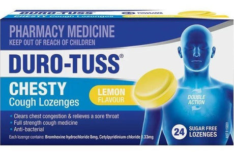 Duro - Tuss Chesty Cough Lozenge Lemon 24 - RPP ONLINE