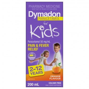 Dymadon For Kids 2 - 12 Years Colour Free Orange 200ml - RPP ONLINE