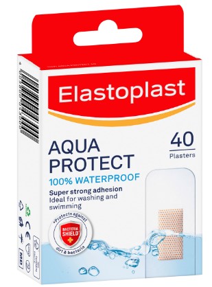 Elastoplast Aqua ปกป้องแถบกันน้ำ 40 แพ็ค