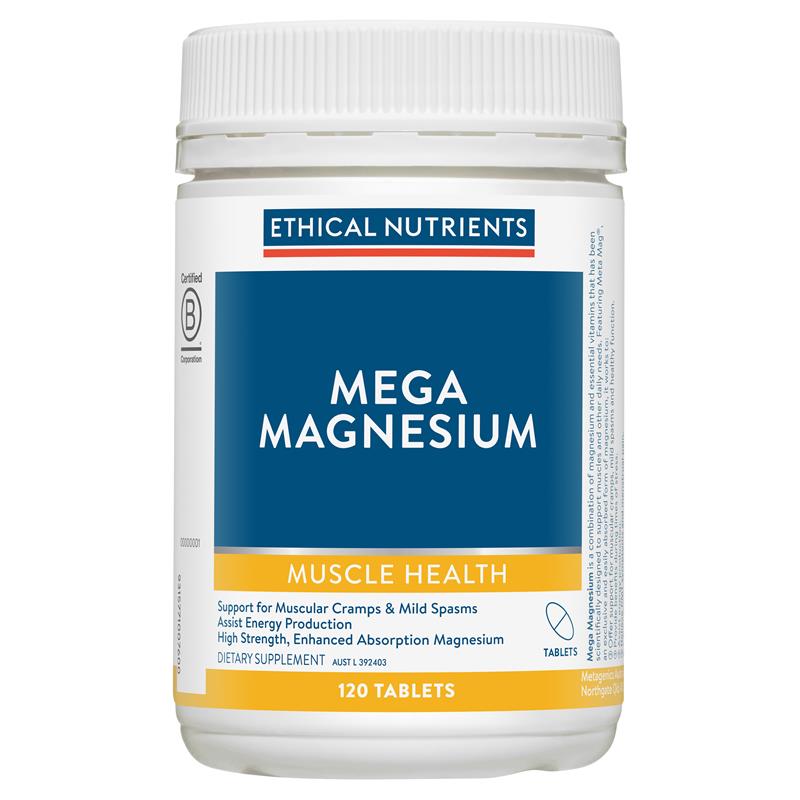 สารอาหารจริยธรรม Mega Magnesium 120 เม็ด