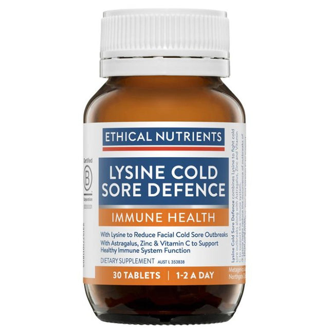 Ethical Nutrients Lysine Cold Sore Defence 30 Tablets - RPP ONLINE