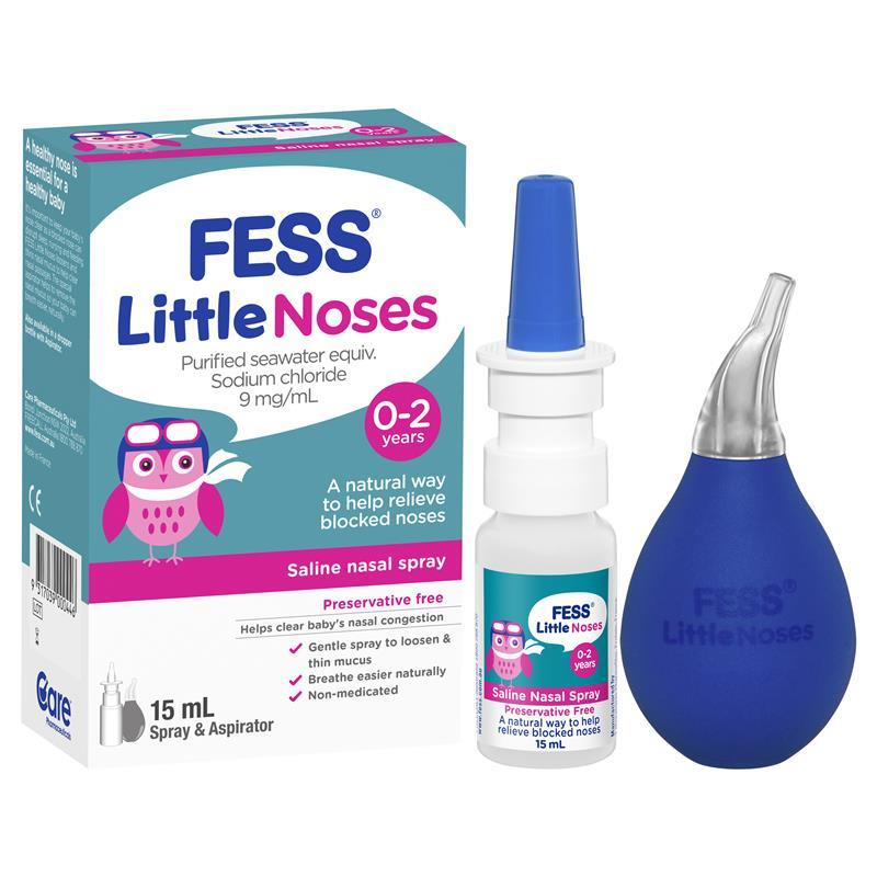 Fess Little Noses Saline Nasal Spray, Spray and Aspirator 0-2 Years 15ml