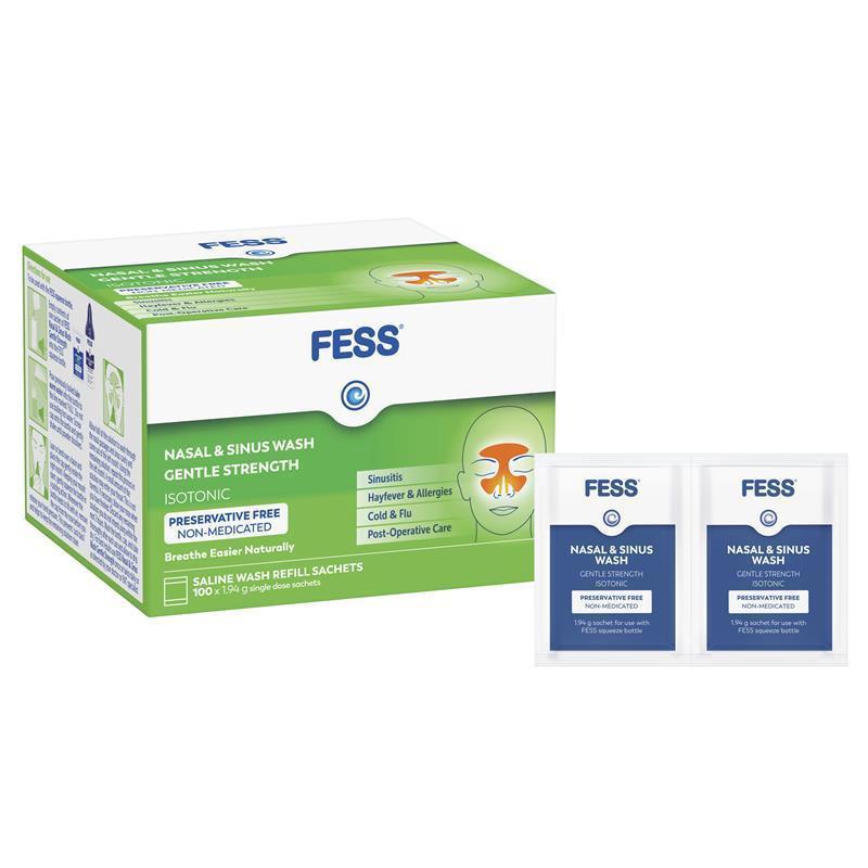 fess sinu-cleanse การทำความสะอาดอย่างอ่อนโยนจมูกและไซนัสล้างเติม 100 x 1.94g