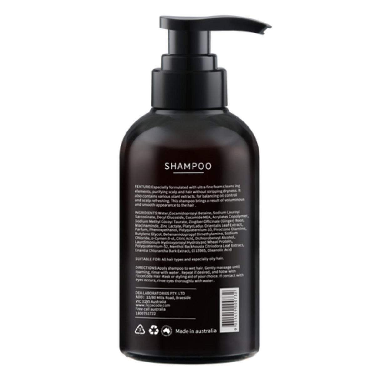 FicceCode Ginger Backhousia Volumizing Shampoo 300ml - RPP ONLINE