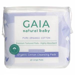 Gaia Baby Pure Organic Cotton Cleansing Pads 40 Large Pads