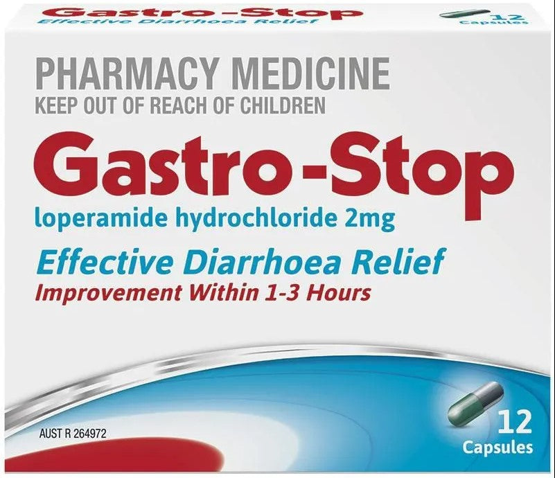 Gastro-Stop Loperamide Hydrochloride 2mg 12 Capsules (EXP: 28/02/2025)