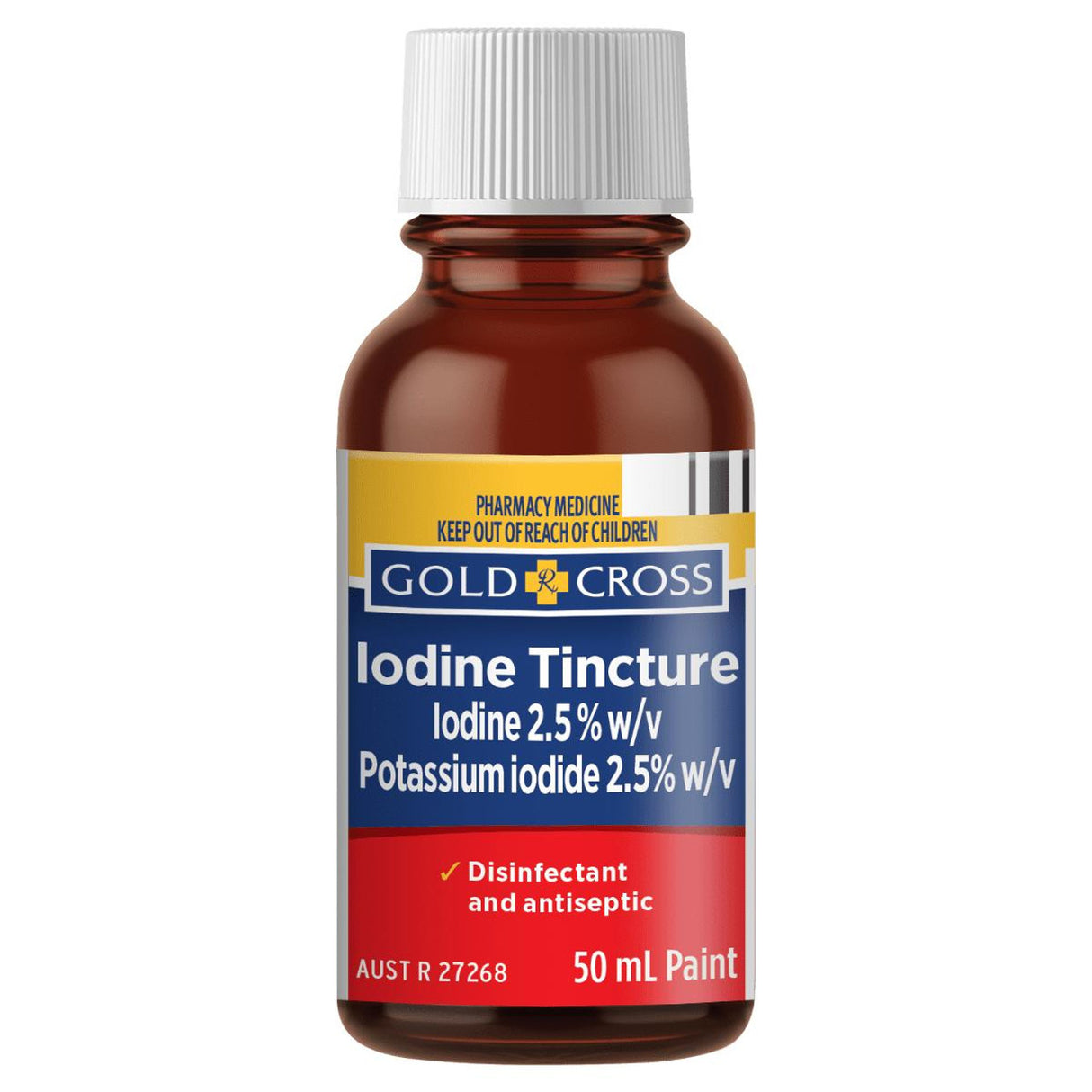 Gold Cross Iodine Tincture 50mL Paint