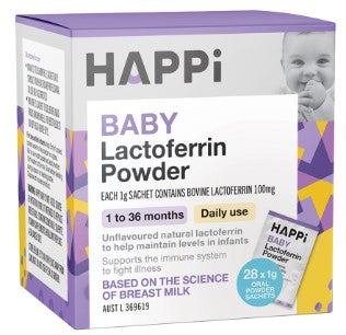 HAPPi Baby Lactoferrin Powder 1-36 Months 28x1g Sachets