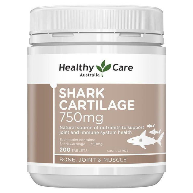 Healthy Care Shark Cartilage 750mg 200 Tablets - RPP ONLINE