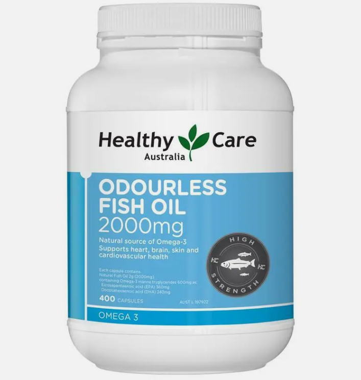 Healthy Care Odourless Fish Oil 2000mg 400 Soft Capsules