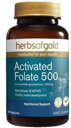 Herbs of Gold Activated Folate 500 60 Capsules