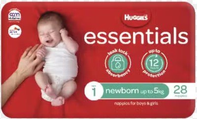 Huggies Essential Size 1 New Born, Up to 5kg 28 Nappies - RPP ONLINE