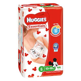 Huggies Essentials Walker Size 5, 13 - 18kg 44 Nappies - RPP ONLINE