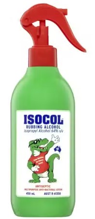 Isocol Rubbing Alcohol Antiseptic 450mL Spray Bottle